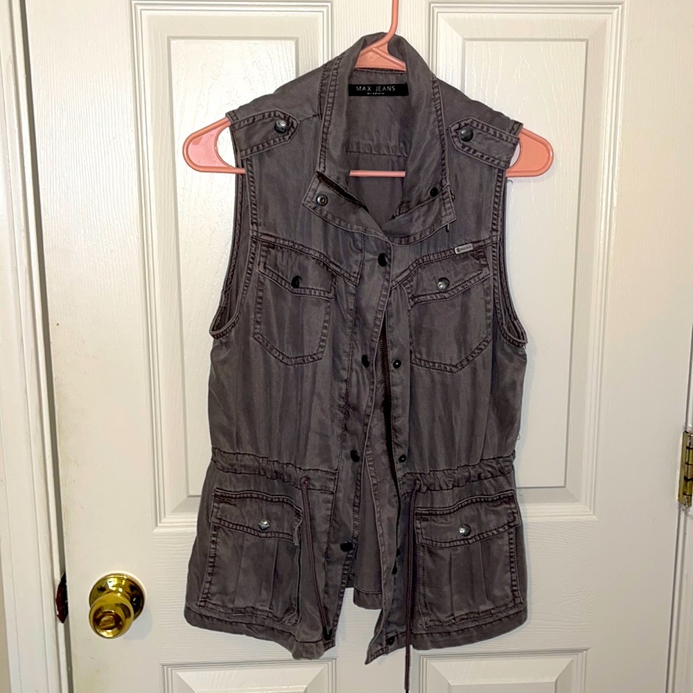 Womens Max Jeans Zip Up Vest